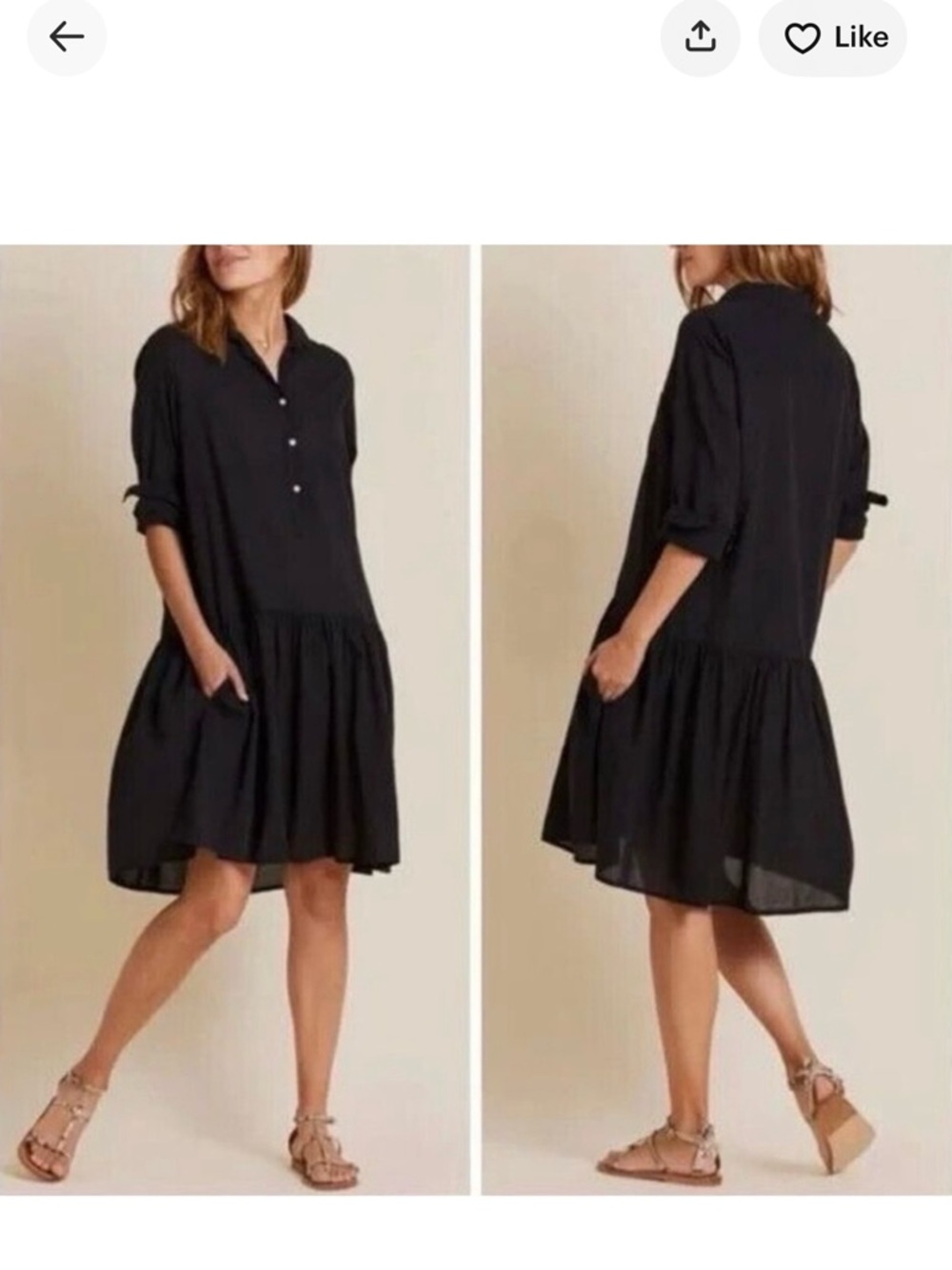 Frank & Eileen Black Greyson Tiered Popover Dress